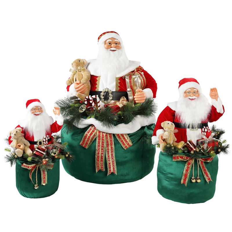 65/85/115cm Χριστούγεννα animated santa claus με φωτισμό διακοπές μουσικό διακοσμητικό διακοσμητικό ειδώλιο συλλογή παραδοσιακών