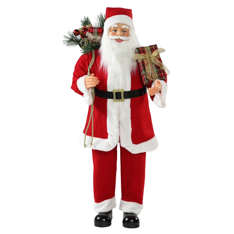 30 ~ 110cm Χριστούγεννα στέκεται Άγιος Βασίλης με δώρο τσάντα διακοσμητικό διακοσμητικό παραδοσιακό ειδώλιο συλλογή Χριστουγέννων